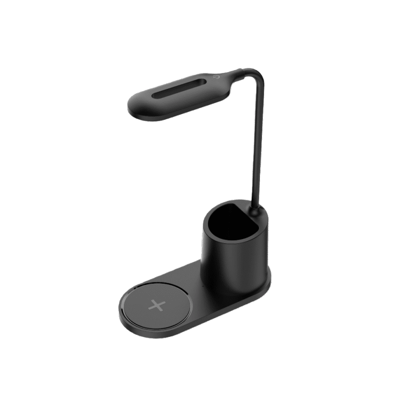 3-in-1 multifunctional wireless charger with desk lamp and storage cup for home and office