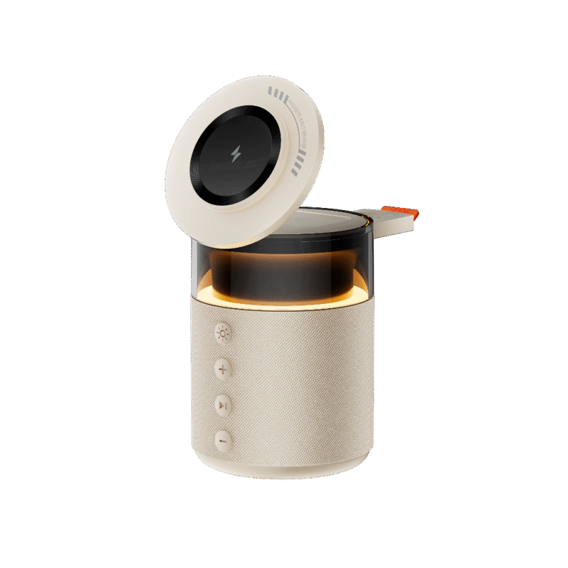 Laica bedside wireless charging speaker with night light