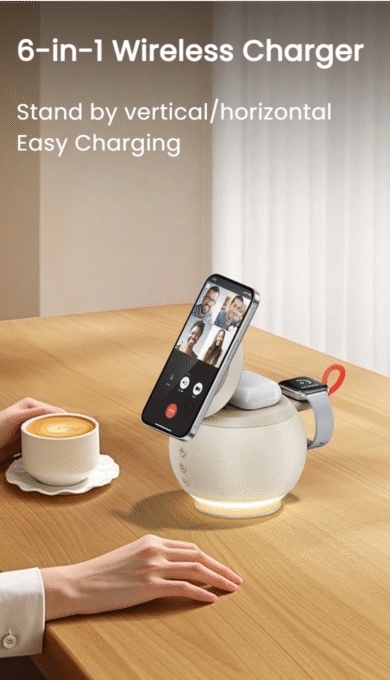 6-in-1 wireless magsafe charger bluetooth speaker laica
