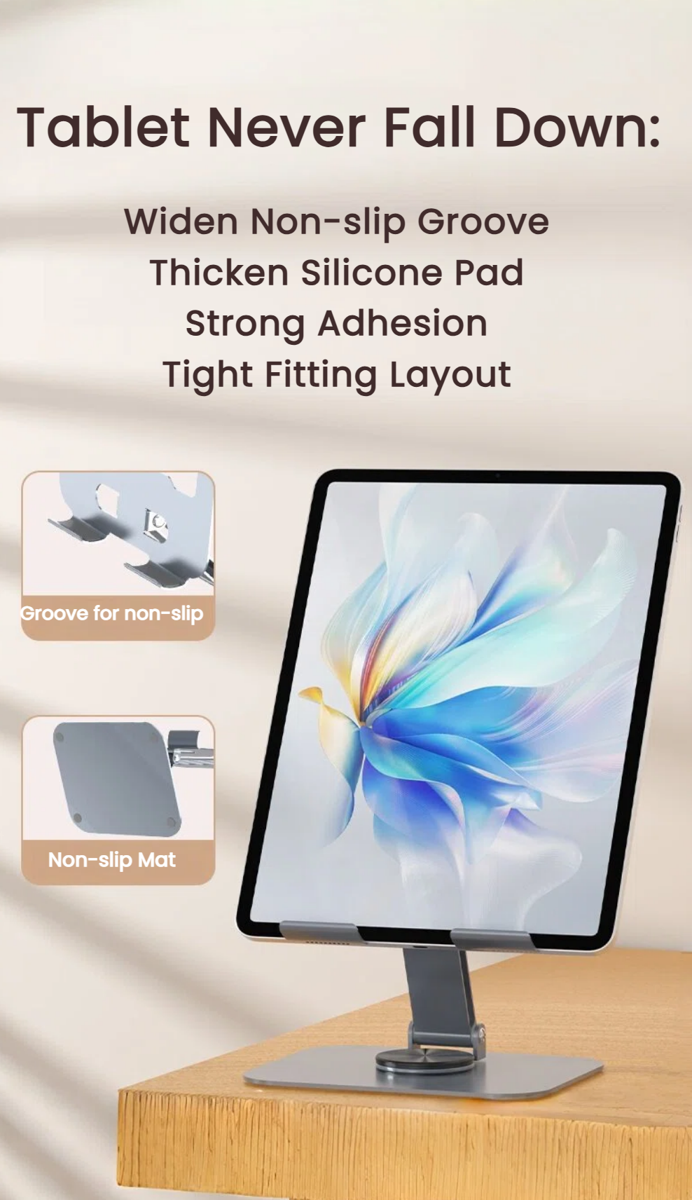 Powder coated carbon steel tablet stand