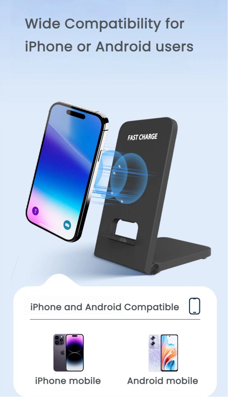 caricabatterie wireless veloce da 15 W per iPhone