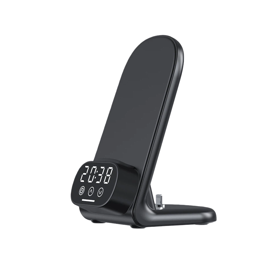 mobile wireless charger with digital clock