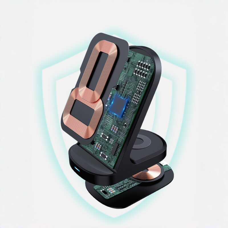 wireless charging stand for phone and earbuds