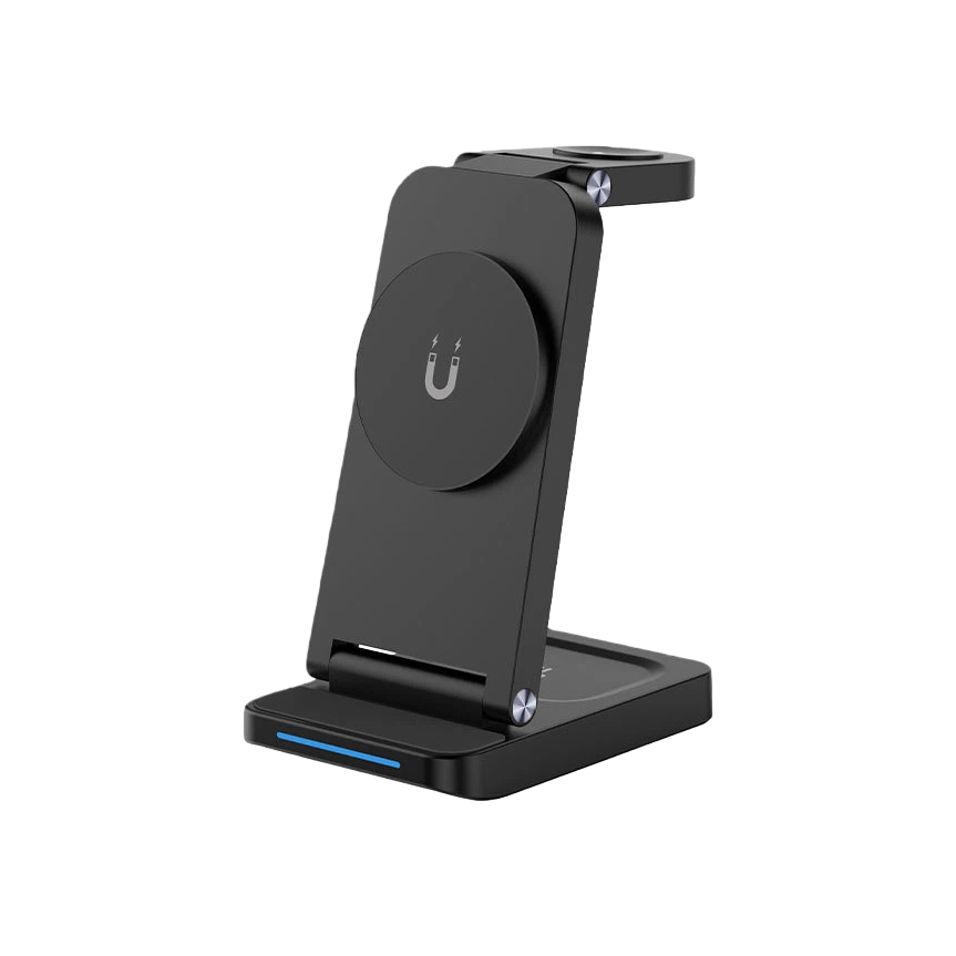 LAICA 3-in-1 Black Magnetic Wireless Charging Dock for iPhone Earbuds iWatch