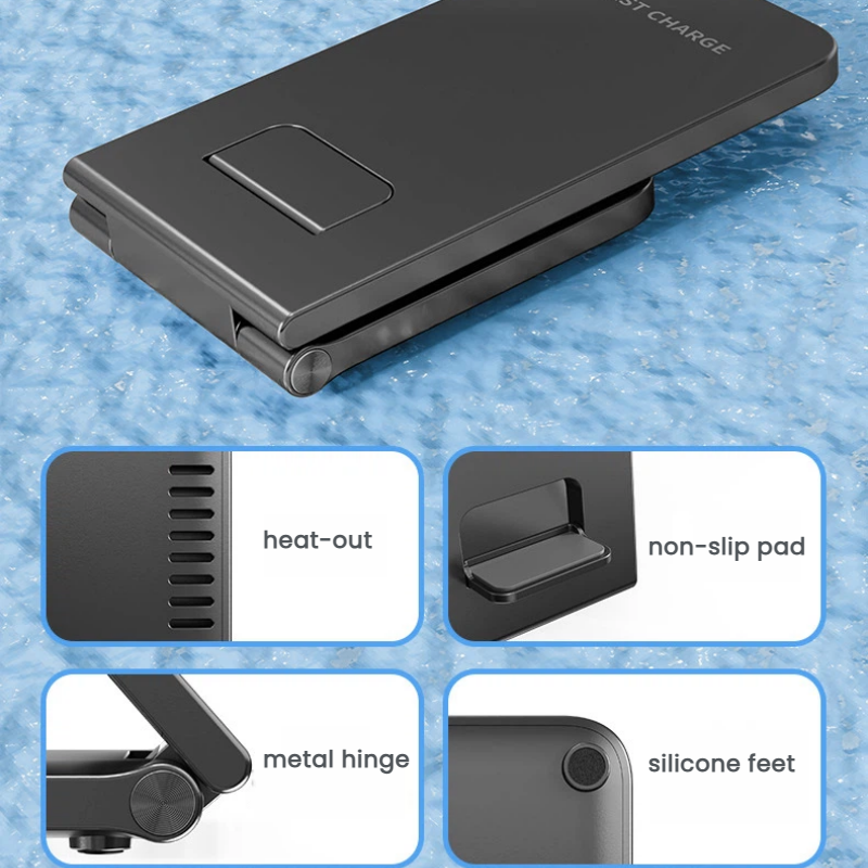 caricabatterie wireless con piedi in silicone