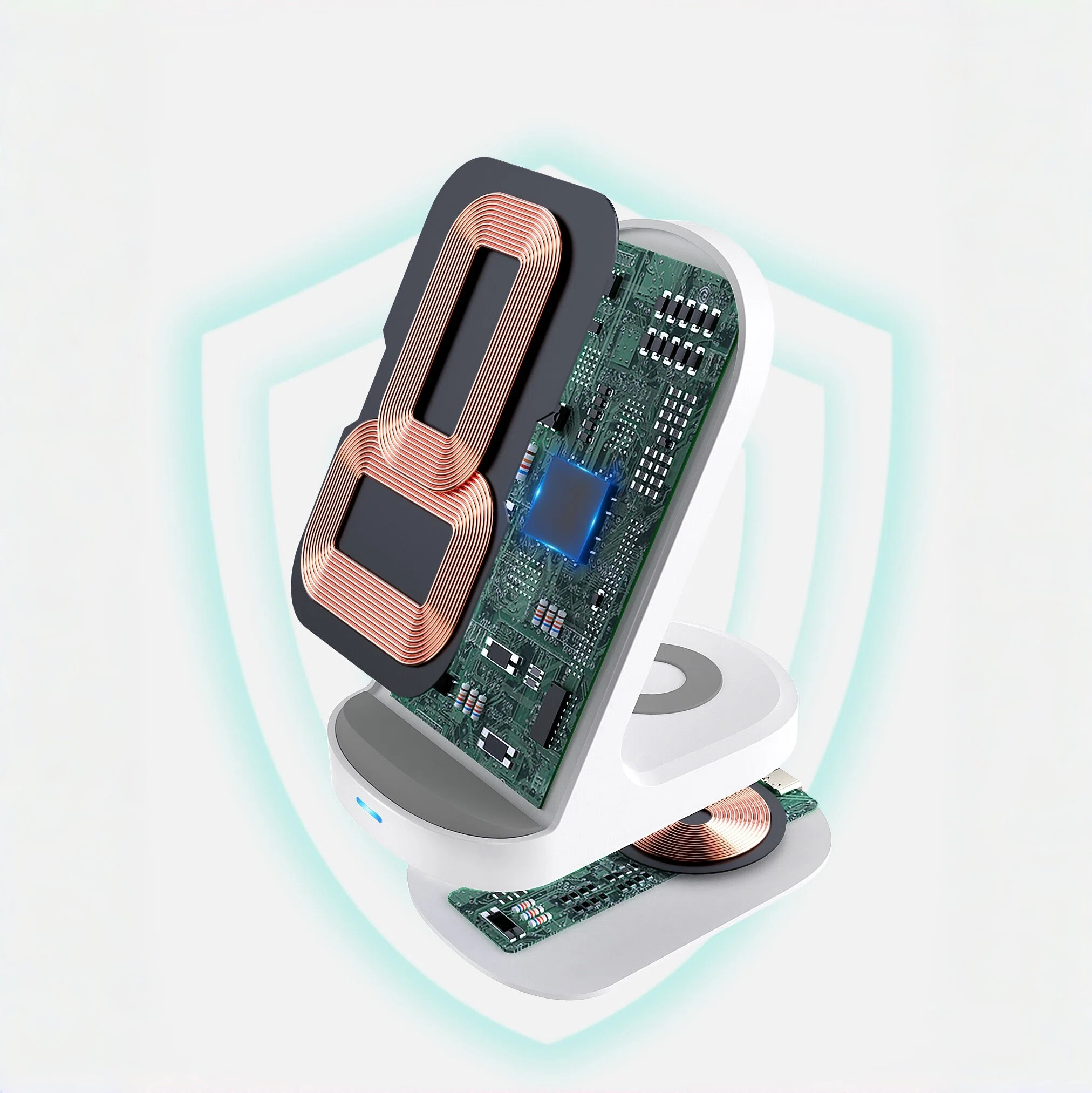 dual wireless charging stand 15w with overheat protection