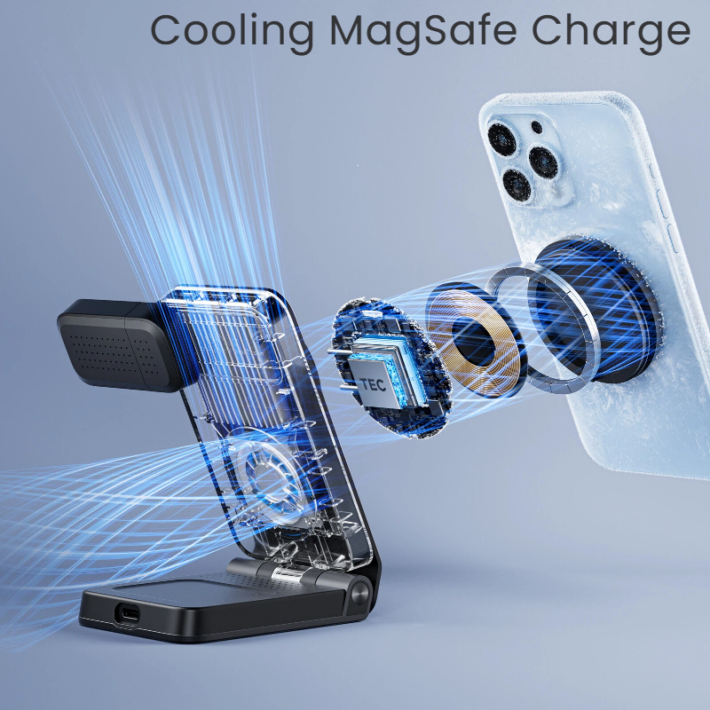all-in-one qi2.2 MagSafe wireless charger with tec cooling