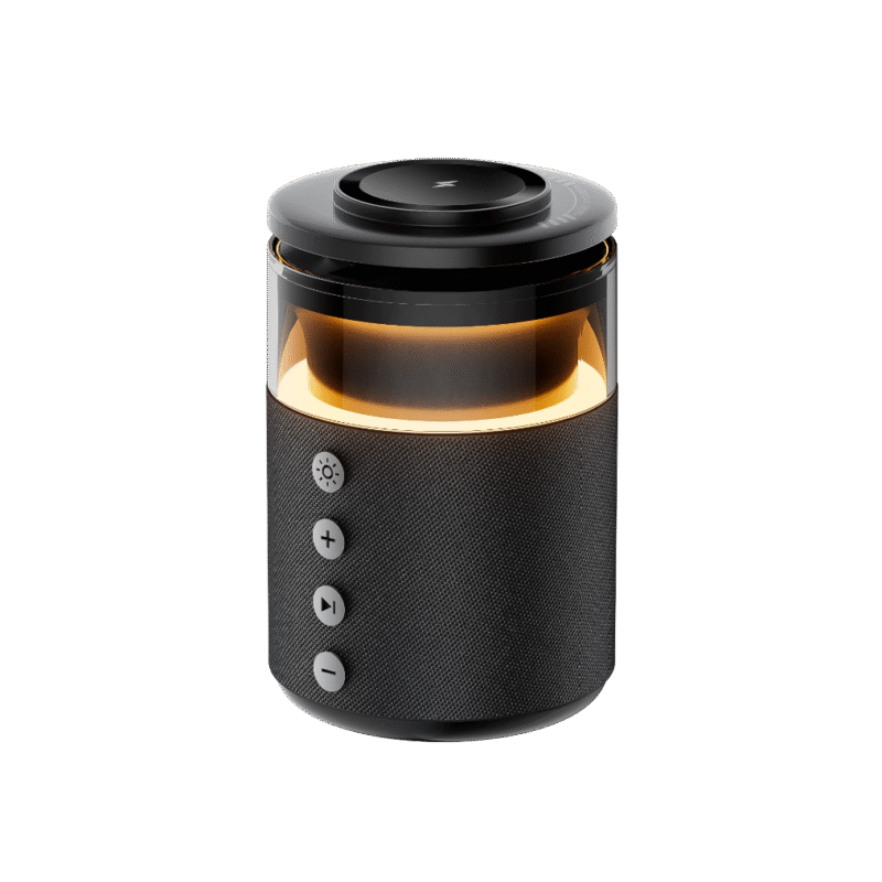 Bedside charging speaker with dual device charging