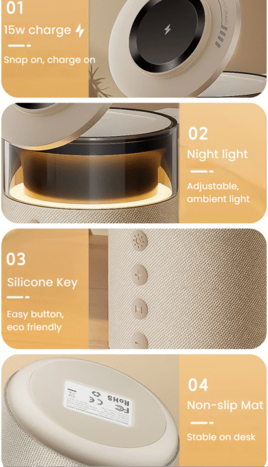 Multi-functional wireless charging night light