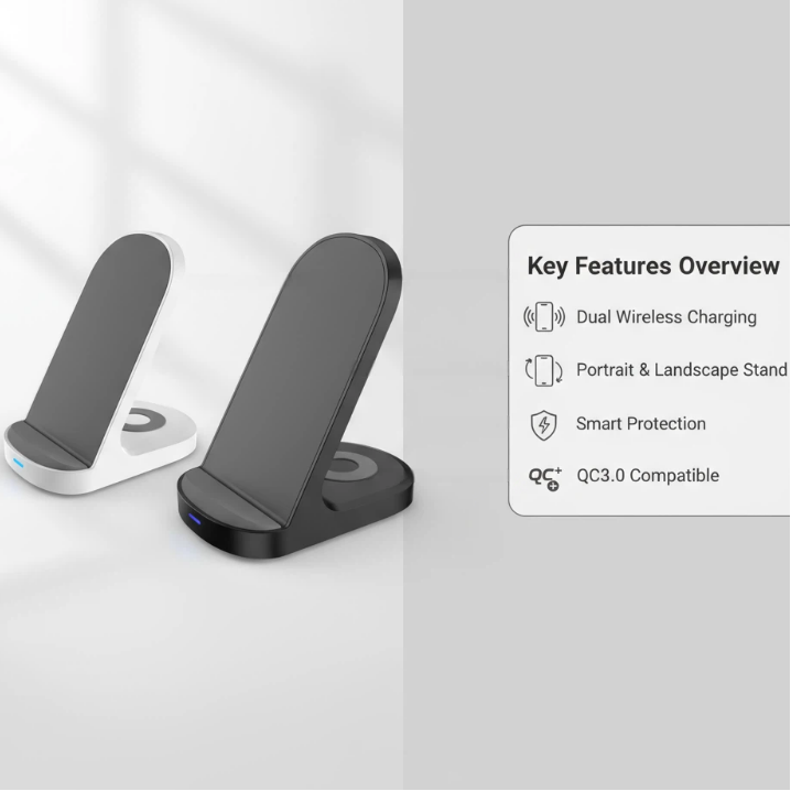 wireless charging stand for phone and earbuds