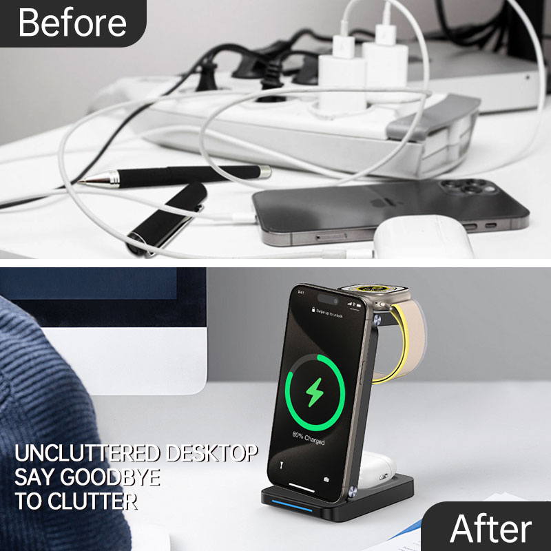 3-in-1 Magnetic Wireless Charging Dock for business trips