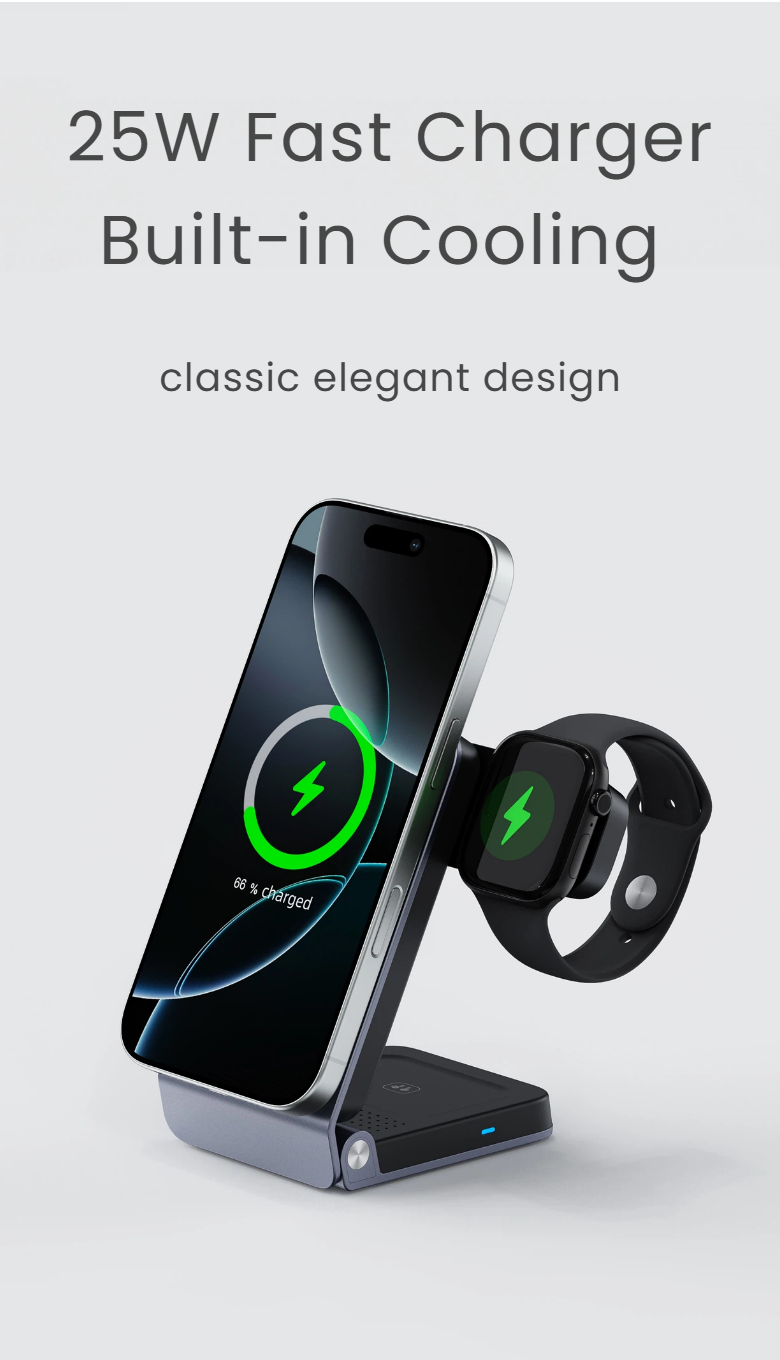 25w Super-Fast Wireless Charger with Cooling, Qi2.2 25W Super-Fast Wireless Charger manufacturing, Laica MagSafe charger with TEC cooling system