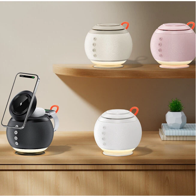 6-in-1 magsafe stand charger speaker for landscape and portrait mode