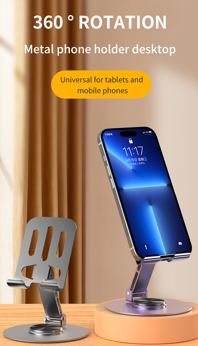 Adjustable Desktop Phone Stand with Cable Management