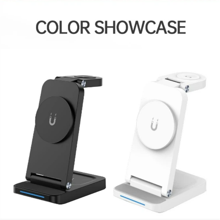 3-in-1 Magnetic Wireless Charging Dock with reinforced metal joint