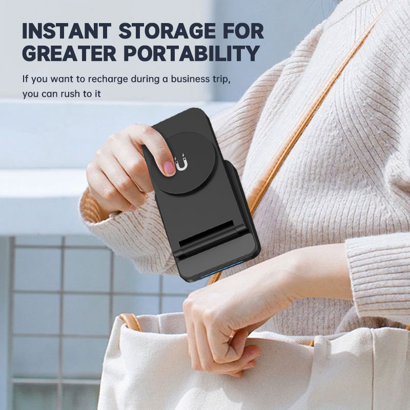 3-in-1 Magnetic Wireless Charging Dock charger for iPhone in landscape and portrait mode